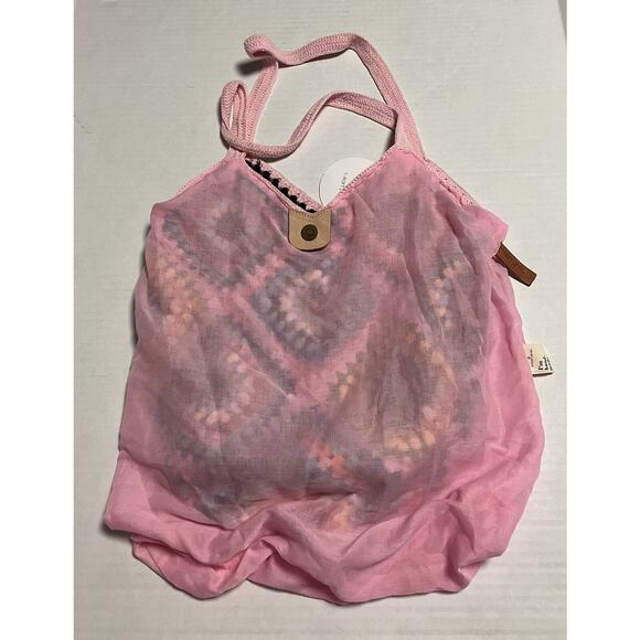 Womens Street Level Boho Crocheted Lined Handbag Granny Square Tote Multi NWT - Picture 6 of 14